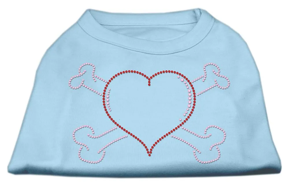 Heart and Crossbones Rhinestone Shirts Baby Blue XXL (18)